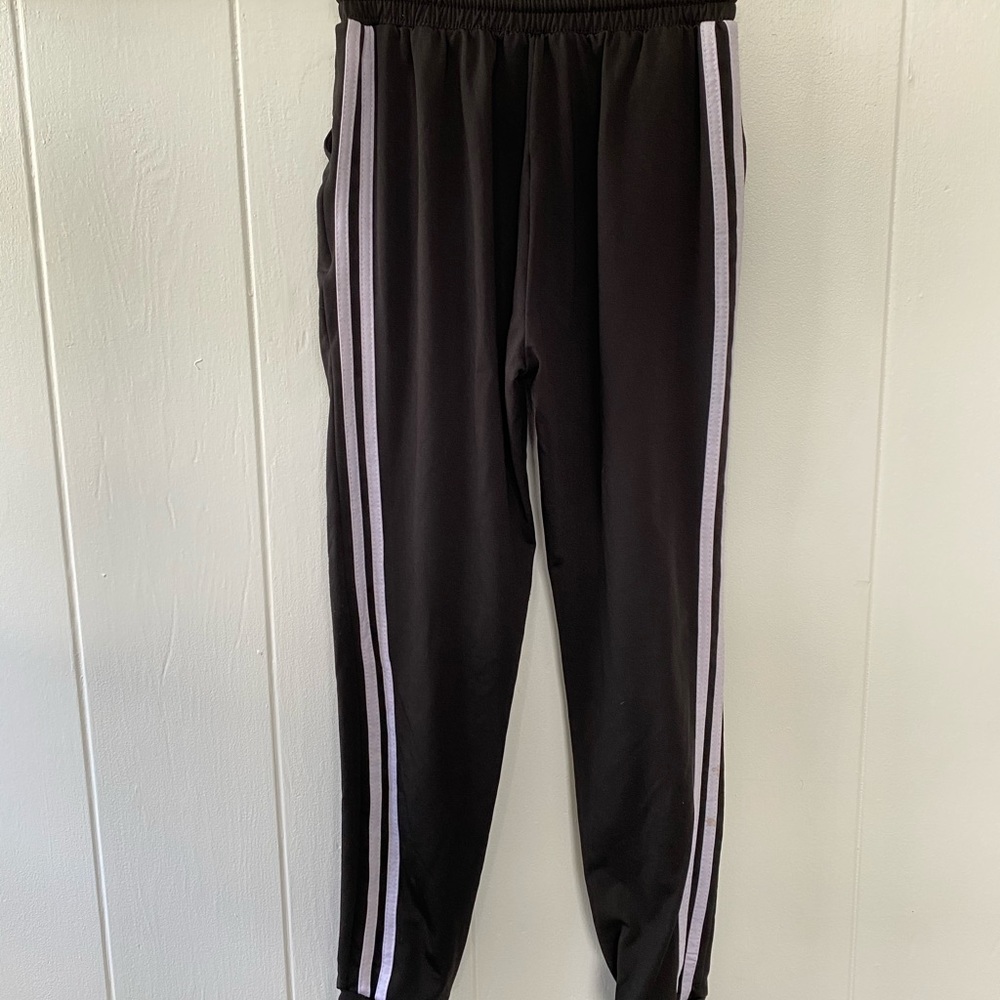 Black Joggers with White Stripes